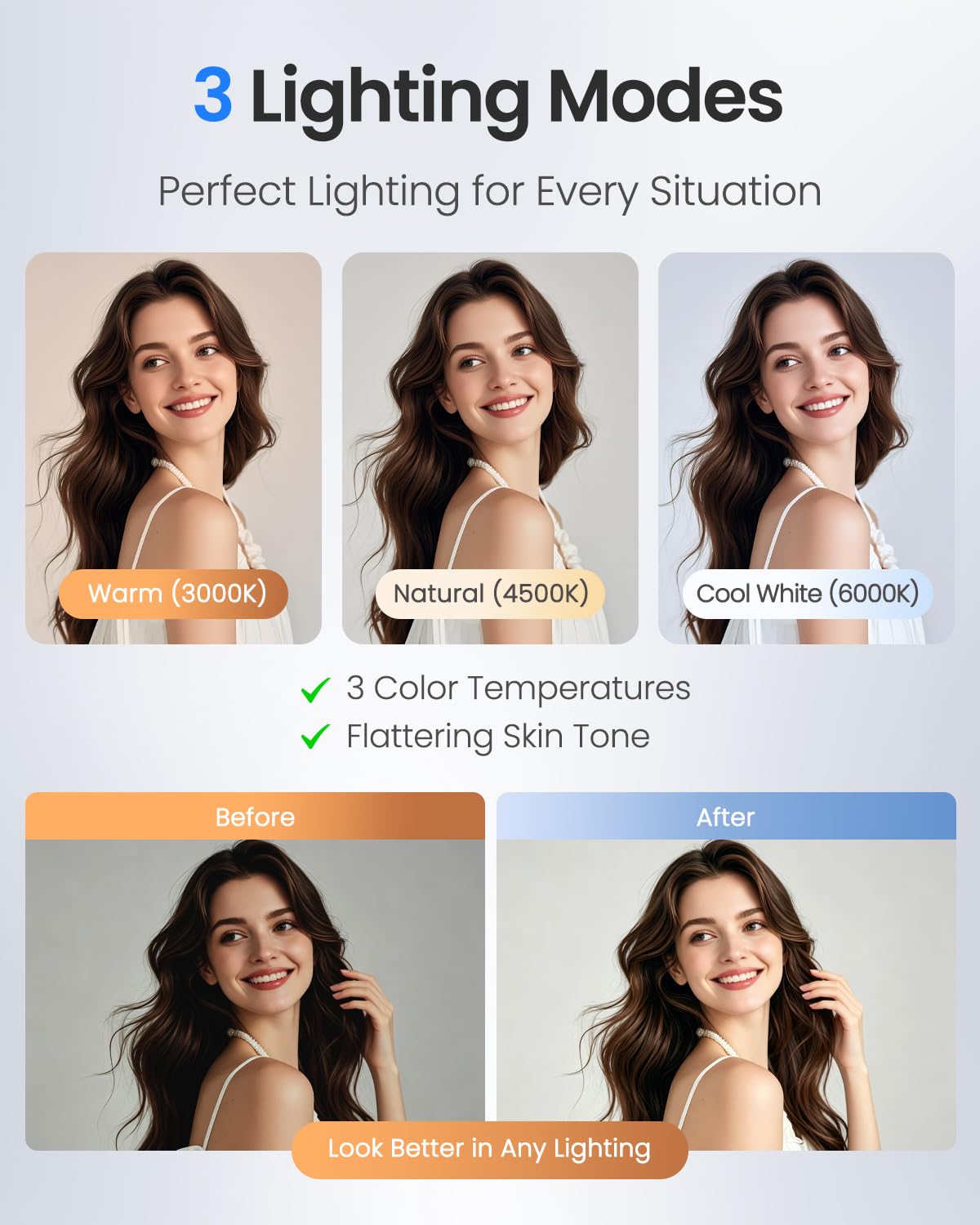 UBeesize Magnetic Selfie Stick Tripod with Dimmable Light - UBeesize Official Imagery - 4