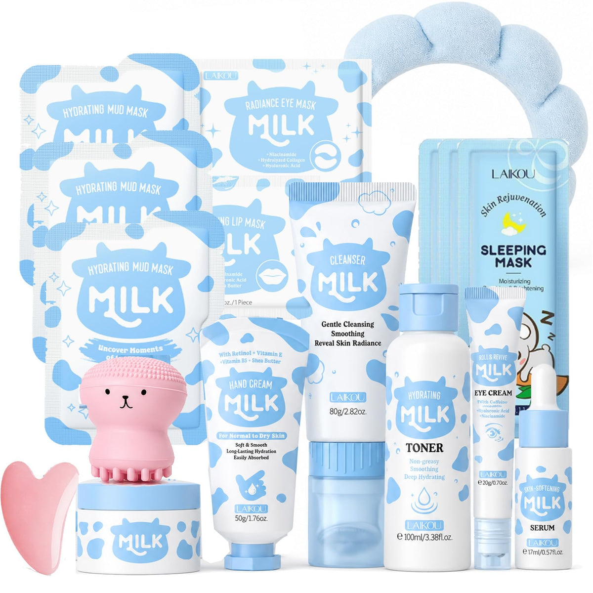 17 IN 1 Milk Skin Care Set for Kids Teens Gentle Facial Care - Lingyun Official Imagery - 2