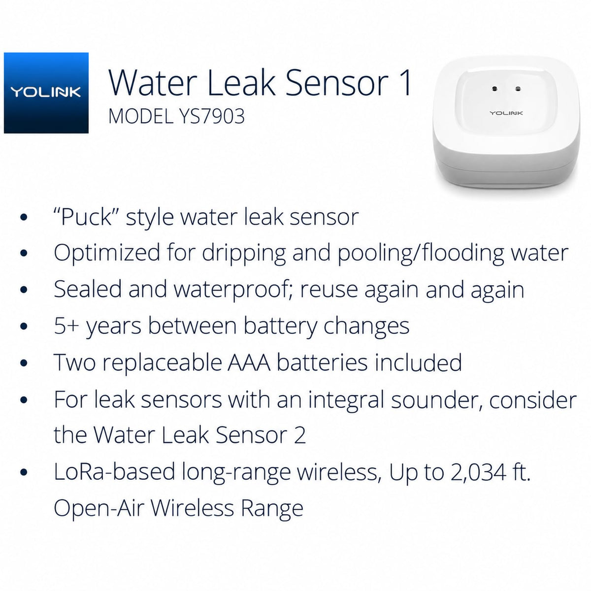 YoLink Water Leak Sensor 1 Kit 2 Pack Hub - YoLink Official Imagery - 3