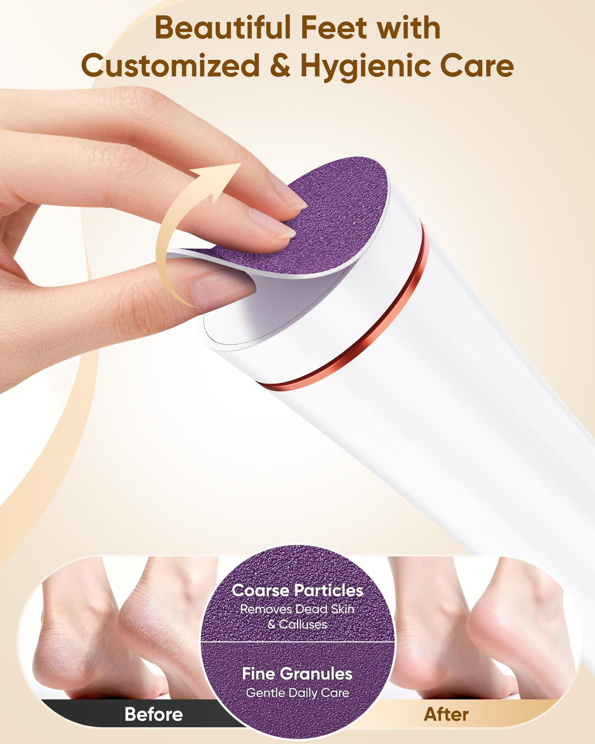 Electric Foot Callus Remover Rechargeable Foot File Pedicure - Incamity Official Imagery - 6
