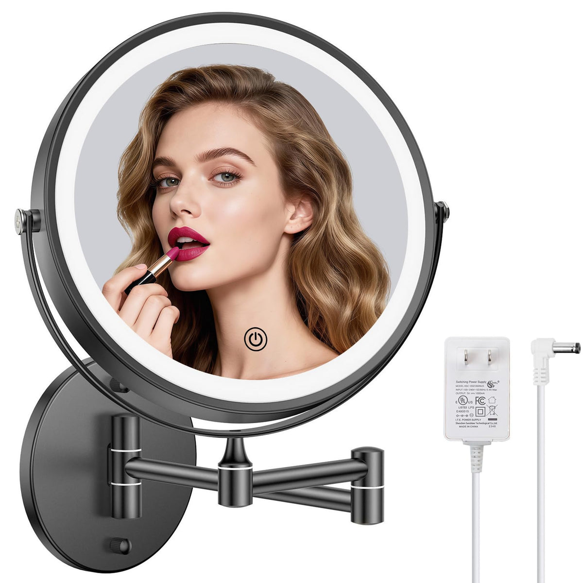 8 Rechargeable Wall Mounted Makeup Mirror with Lights - FASCINATE Official Imagery - 2