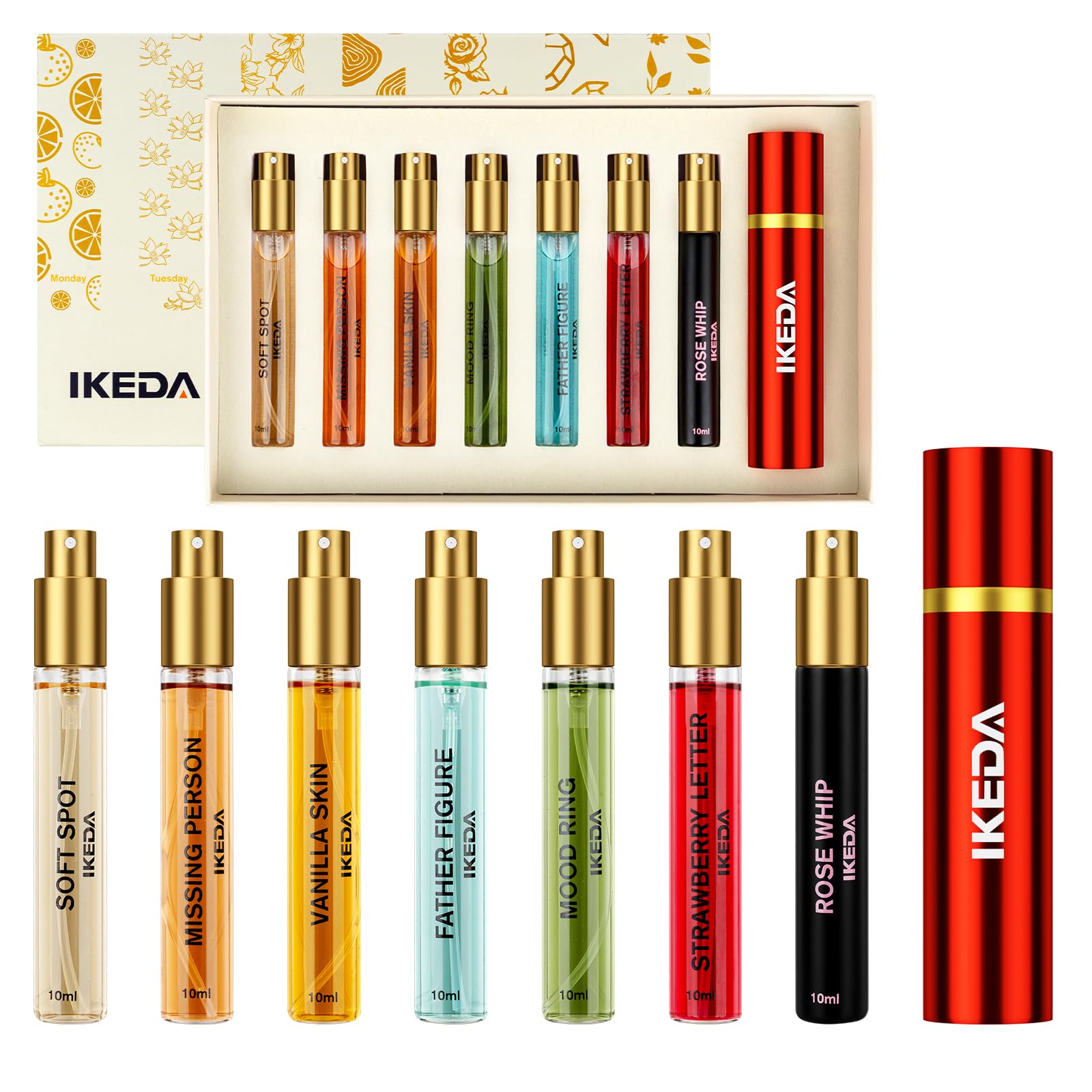 Ikeda Fragrance Discovery Set – 7pc 10ml Eau de Parfum Mini - Product Imagery