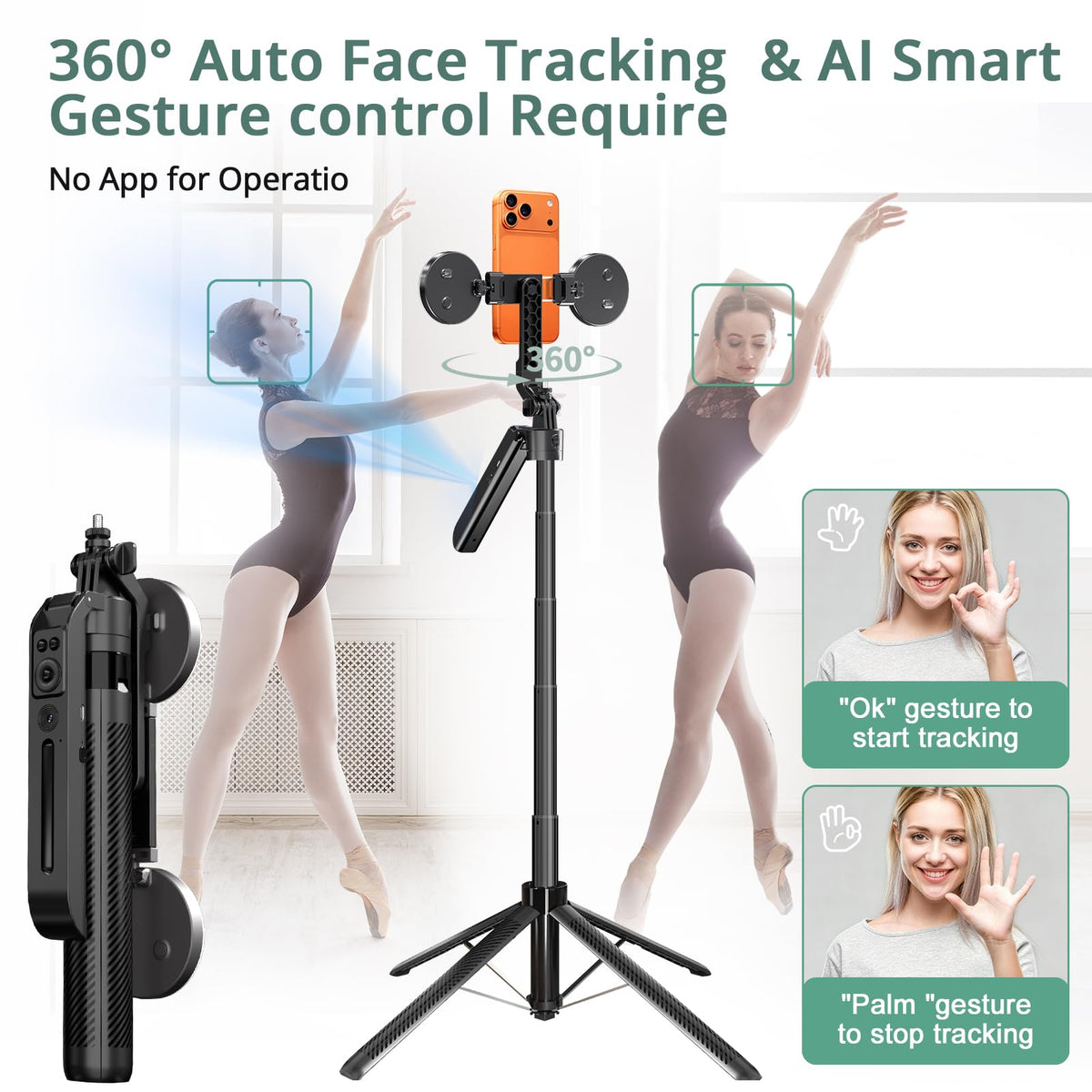 71 Auto Face Tracking Tripod for iPhone with 2 Lights 2 Mics - BRDOOGU Official Imagery - 3