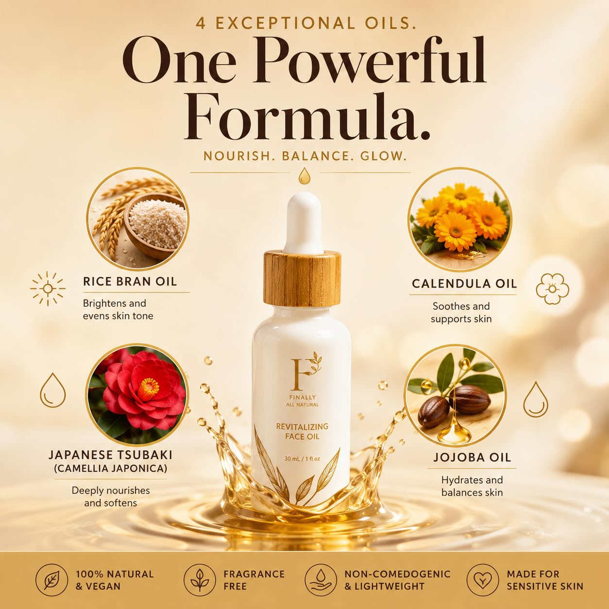 Finally Organic Tsubaki Camellia Face Oil & Under - Eye Serum for Sensitive - Finally Official Product View 6