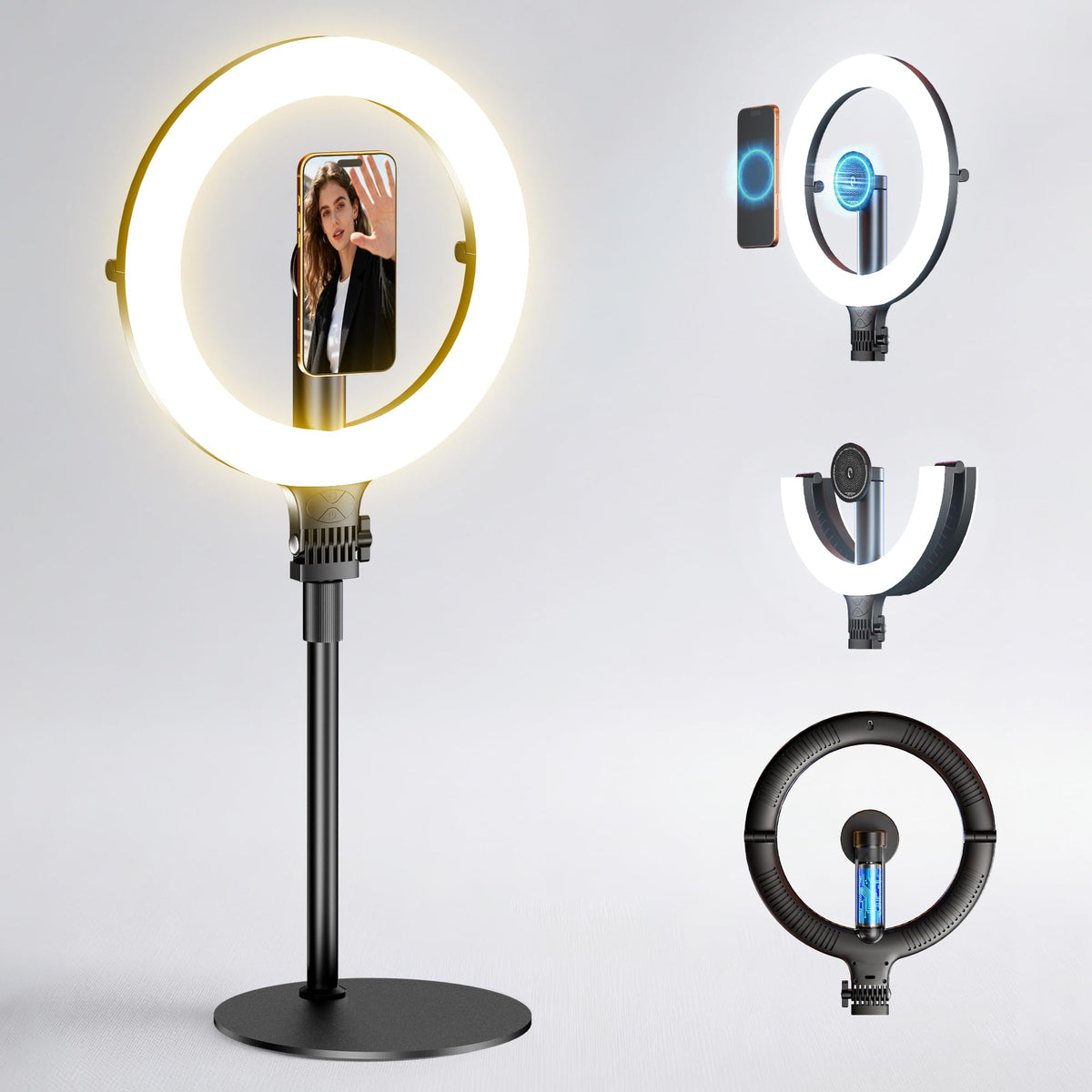 NiceVeedi 10 2 Magnetic Desk Ring Light with Stand 5000mAh - NiceVeedi Official Imagery - 1