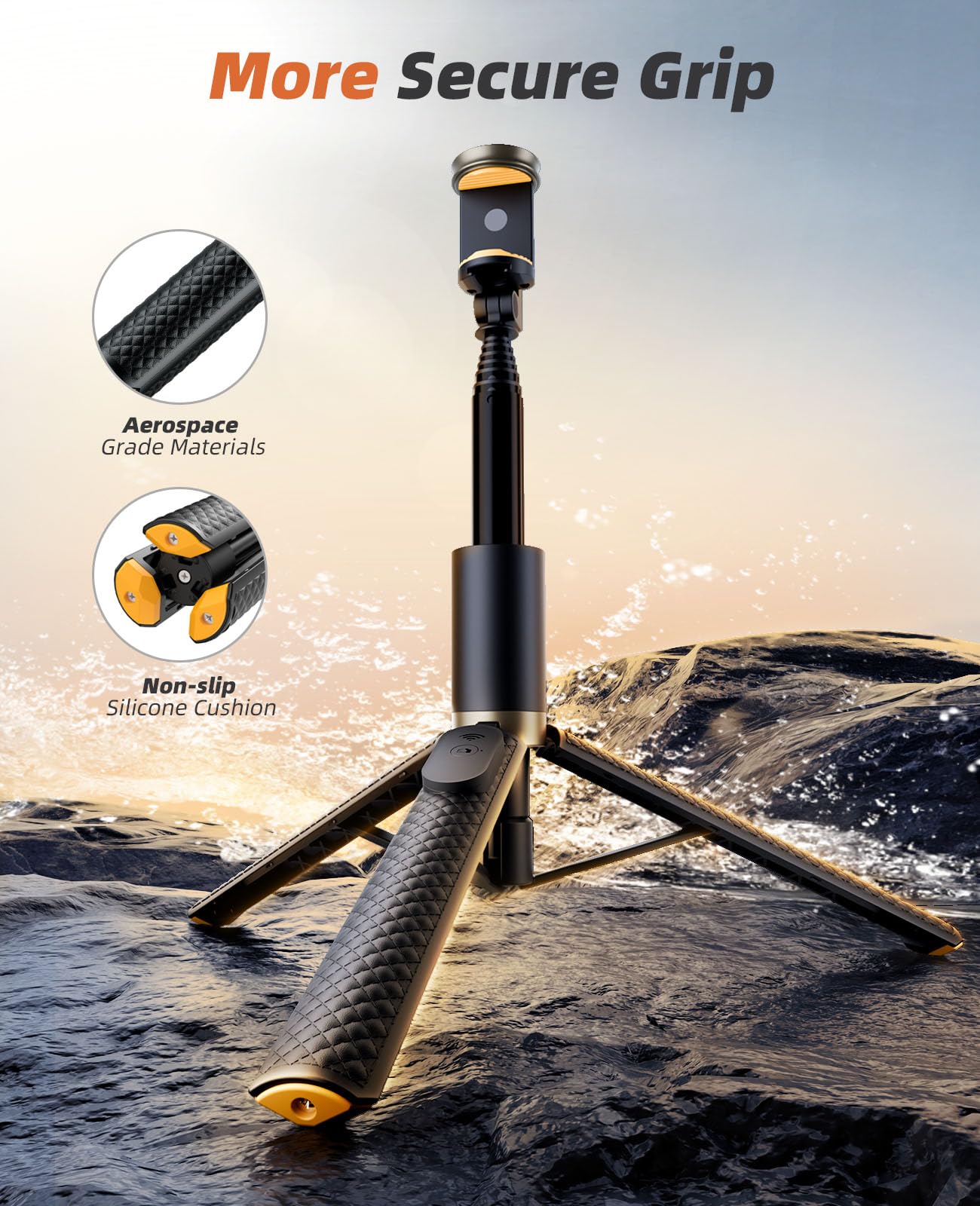 Vimose Tripod for iPhone, Selfie Stick with Remote, Stable & Dura by Vimose - Angle View 3