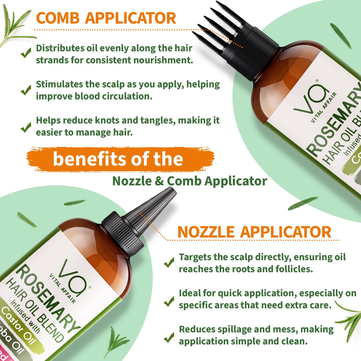 VITAL AFFAIR Blend Of Pure Rosemary Oil For Hair Growth 6 Fl Oz With Castor, - VITAL AFFAIR Official Product View 7