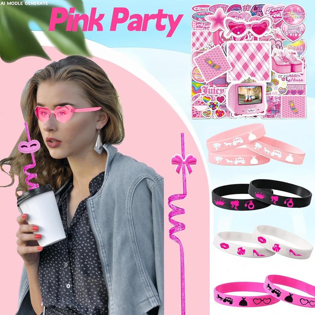 CHSLtmxq 122 PCS Pink Party Favors Toy Goodie Bag Stuffers - CHSLtmxq Official Imagery - 5