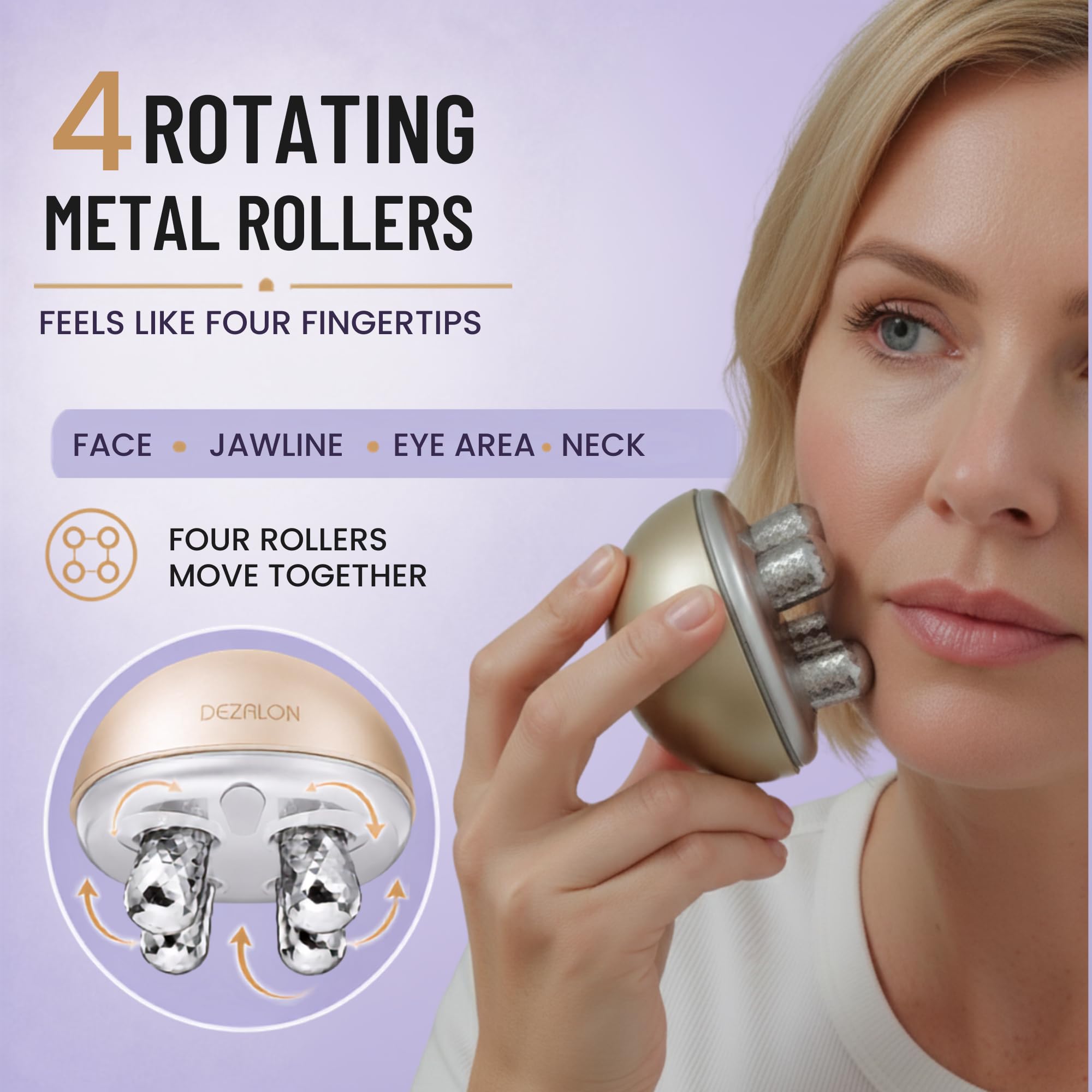 Face Massager Tool Eye and Neck Massager Face Roller Beauty - DEZALON Official Imagery - 3