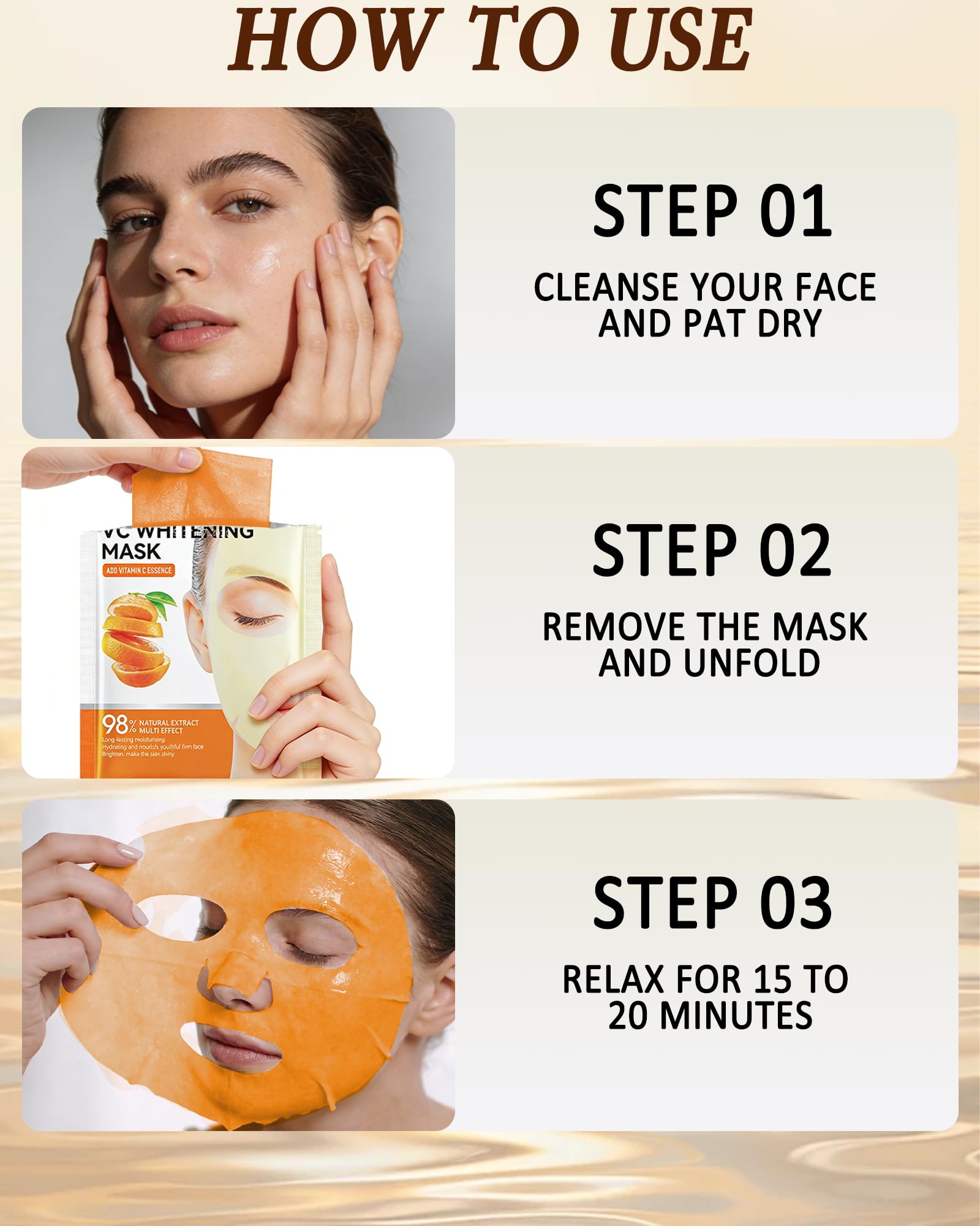 Face Mask Set-6Pcs VC Soft Facial Masks, Hydrating Facial Sheet - LYSdefeu