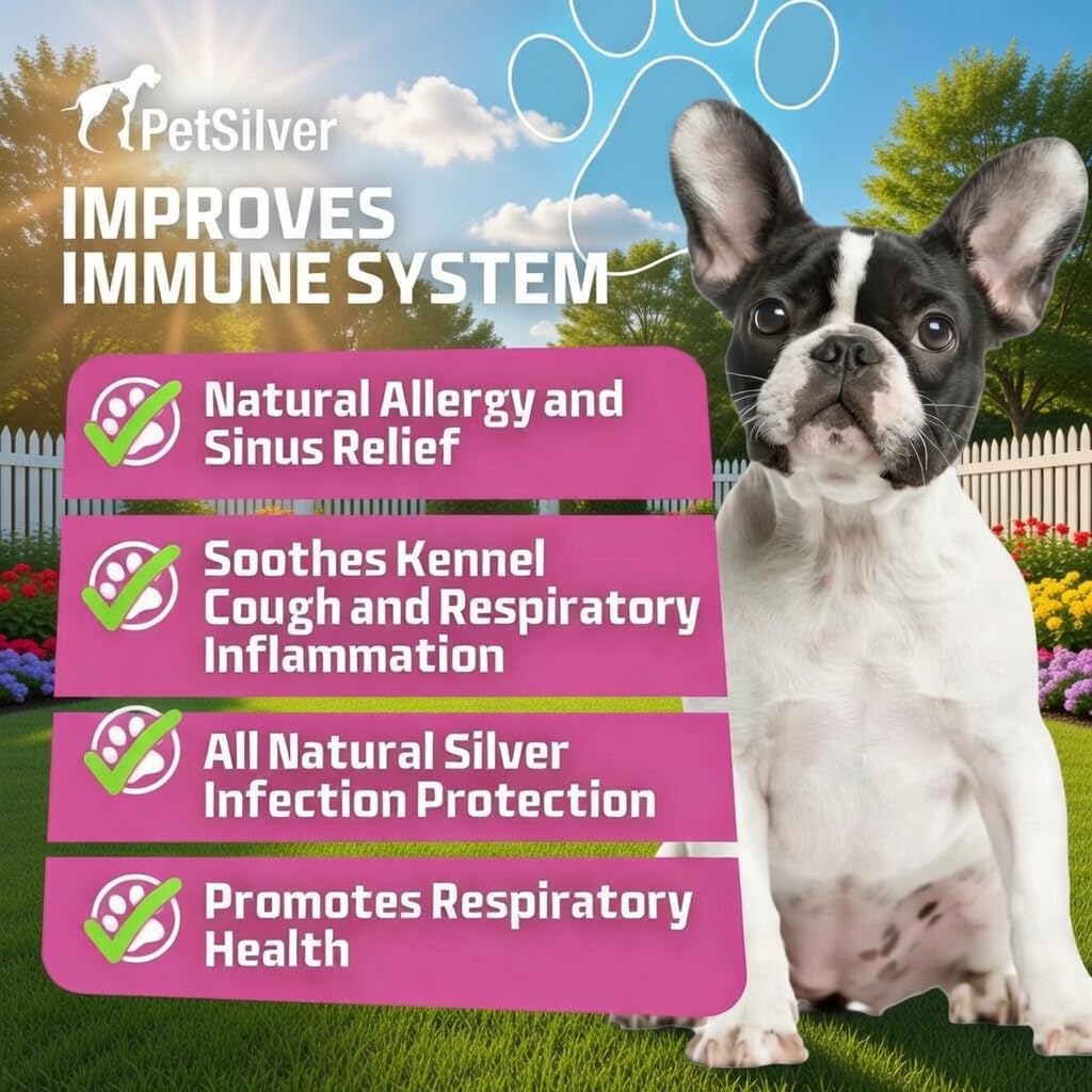 PetSilver Immune Support natural nebulizer solution for pets, 16 fl oz, promotes respiratory health and immune support.