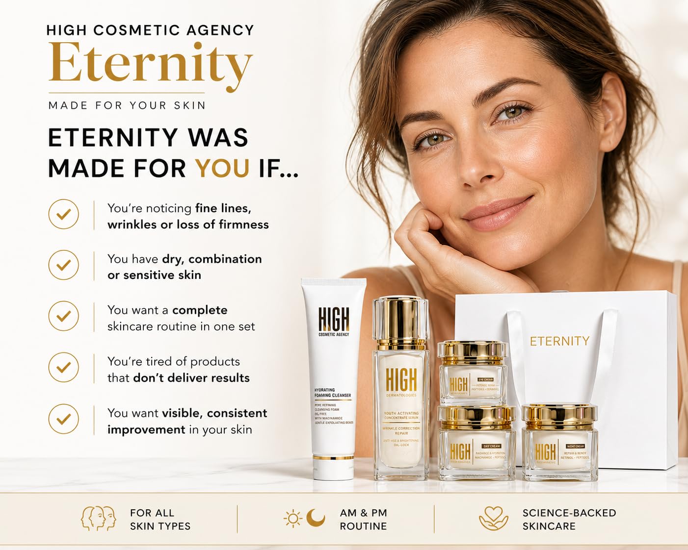 ETERNITY 5-Step Anti-Aging Skincare Set - HIGH COSMETIC AGENCY