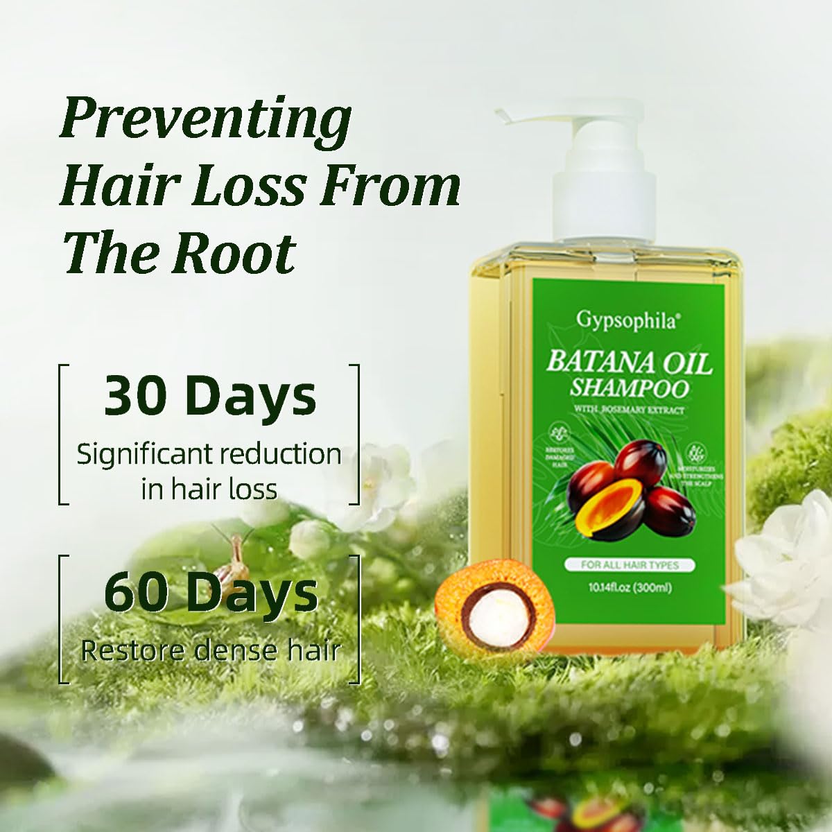 Gypsophila Batana Oil Shampoo,Rosemary Shampoo,Nourishing & Rejuvenating for - Gypsophila Official Product View 3