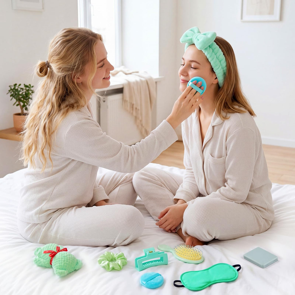 54 Pcs Spa Sleepover Party Supplies Include Bow Headband Eye - Suncalla Official Imagery - 8