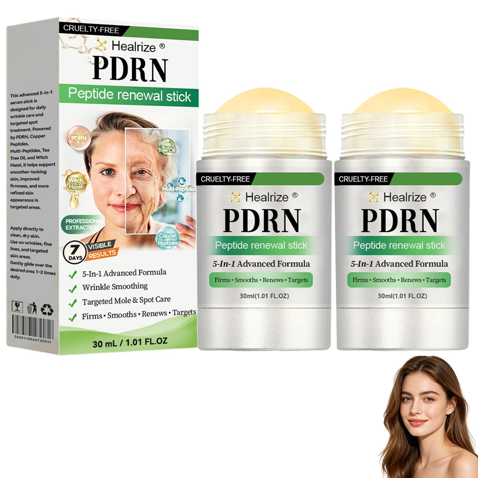 Healrize PDRN Peptide Renewal Stick, Anti-Aging Targeted Spot - Rolimey