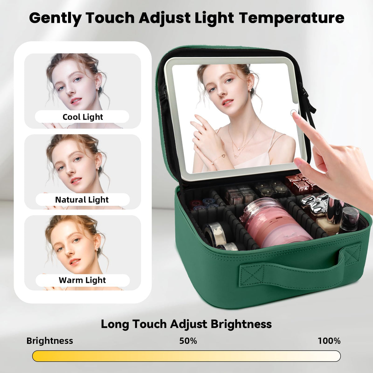 Makeup Bag with 10x Mirror Portability Cosmetic Case - SUILU Official Imagery - 3