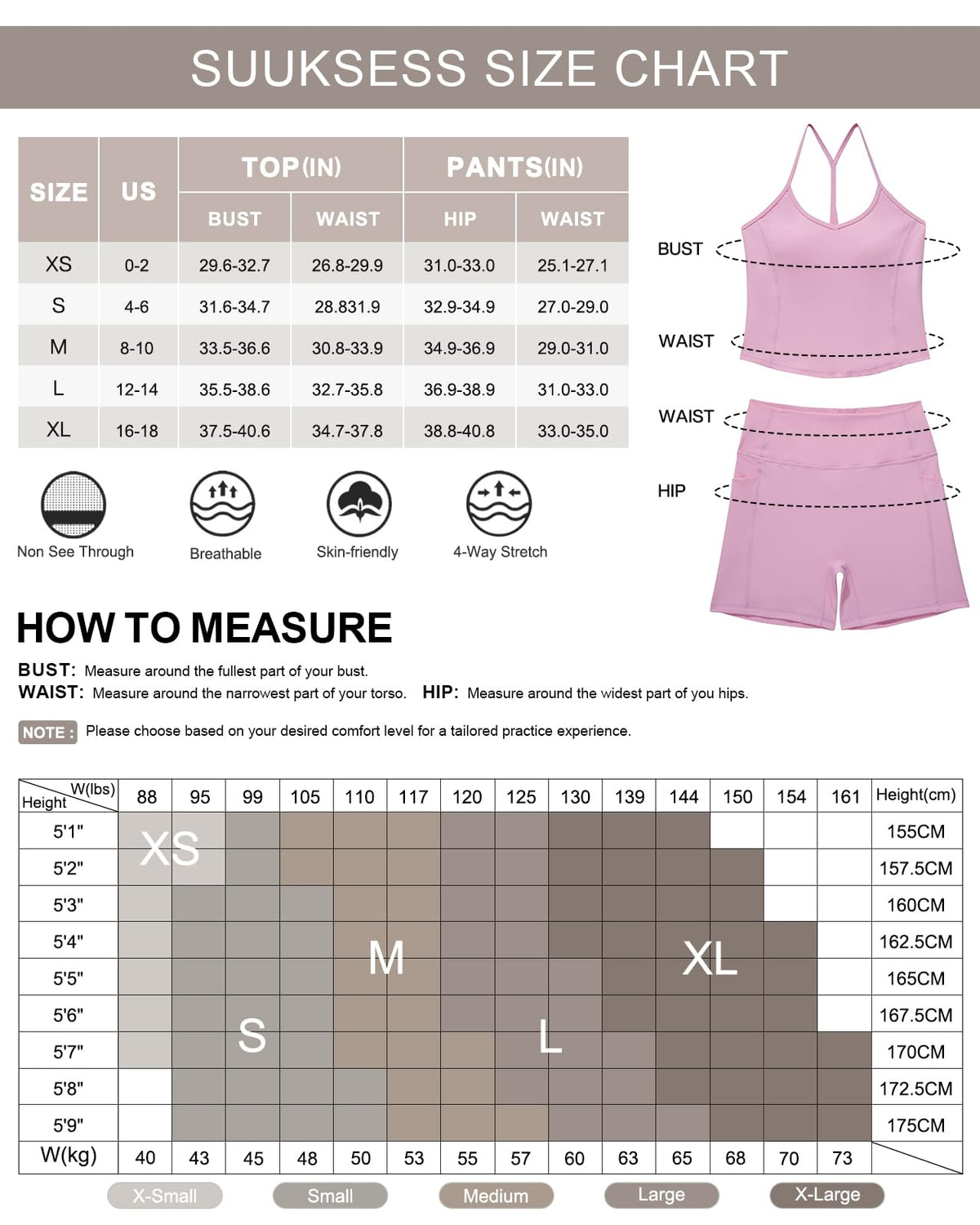 SUUKSESS Women Sexy Workout Sets Padded Sports Bra High - SUUKSESS Official Imagery - 8