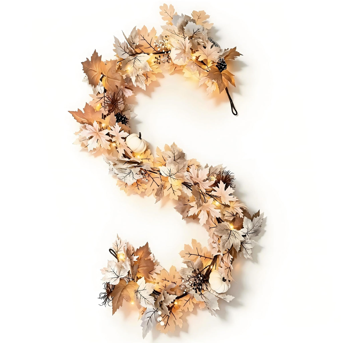 Fall Garland with Lights 6Ft Thanksgiving Decorations for - BUFANYU Official Imagery - 1