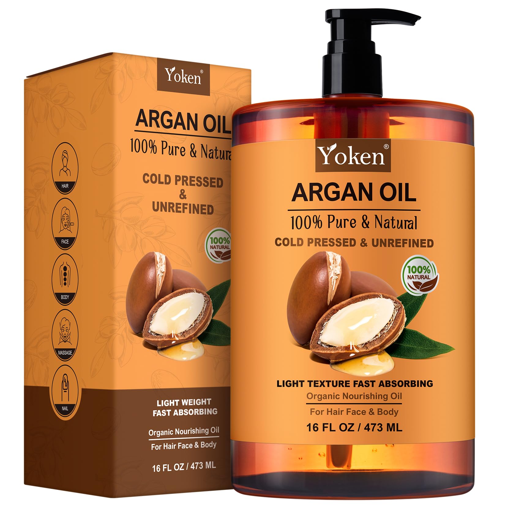 Yoken USDA Argan Oil , Cold Pressed Unrefined Moroccan Oil for Hair - Yoken Official Product View 10