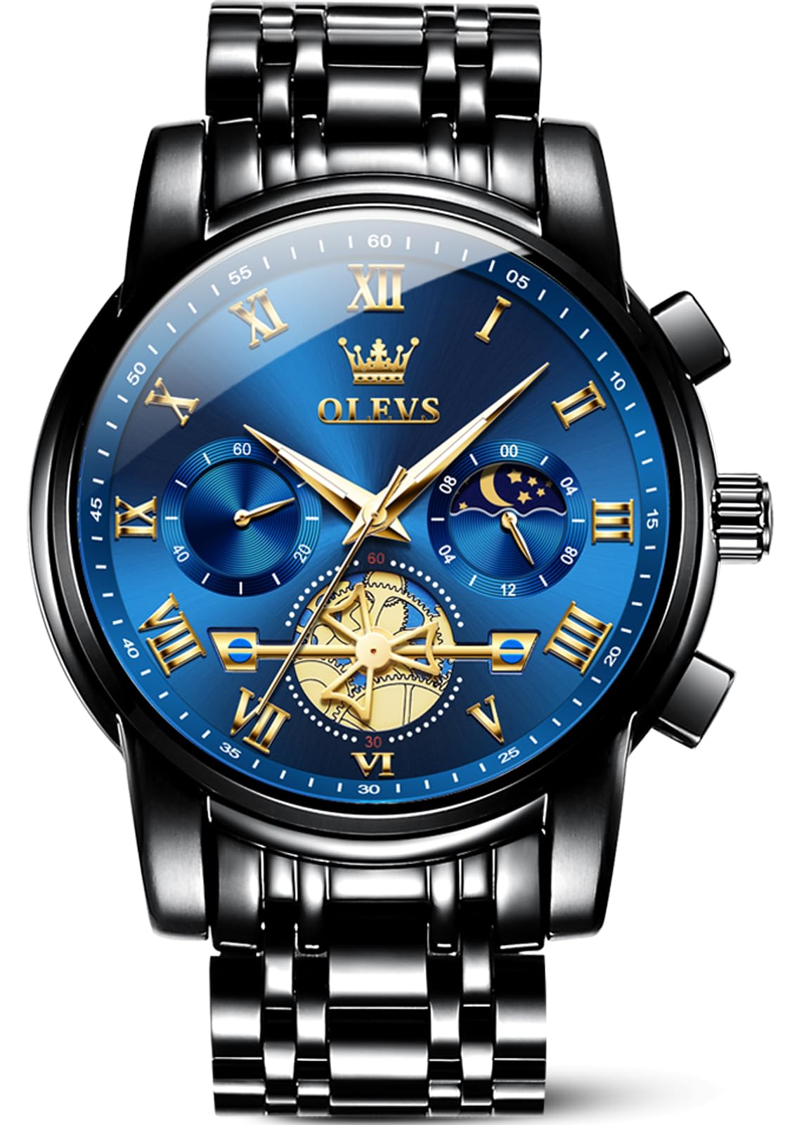 OLEVS Blue Men's Chronograph Dress Watch | Luxury Gift