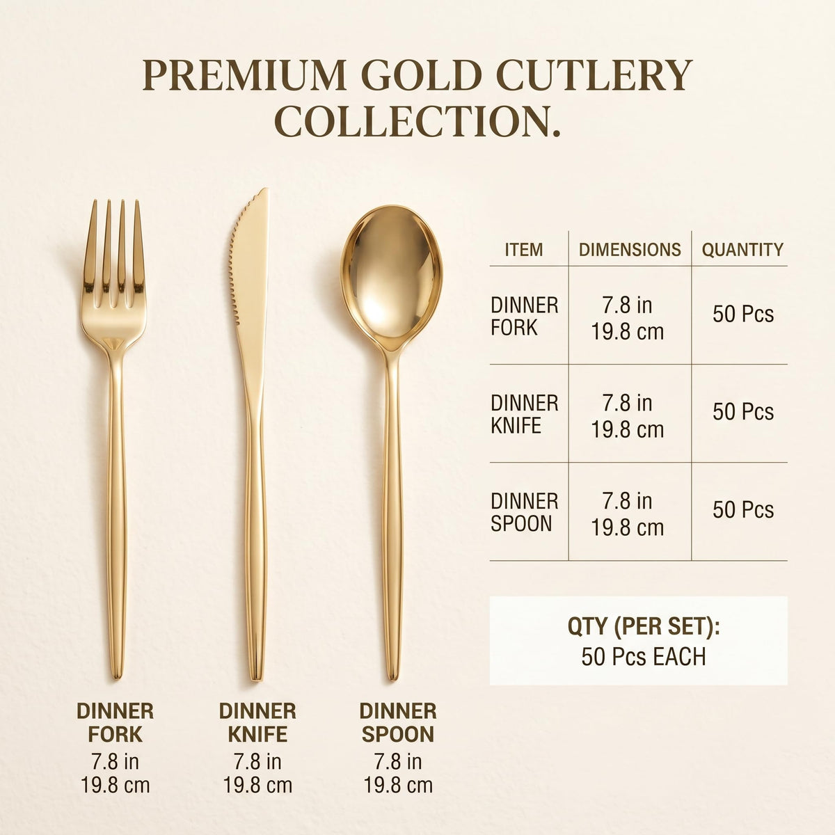 150 Piece Gold Plastic Silverware Heavy Duty Disposable - SUT Official Imagery - 4