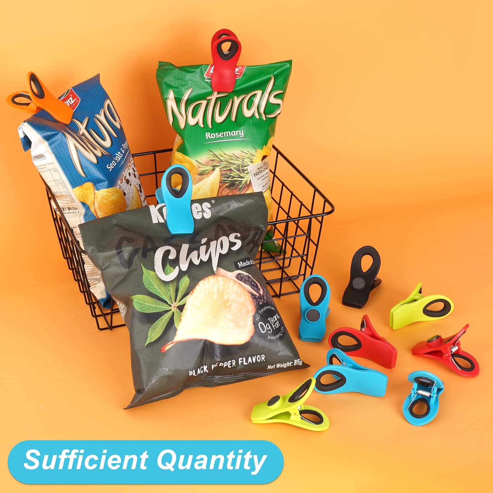 Jetmore 12 Pack Chip Clips Bag Clips, Magnetic Bag Clip for Food by Jetmore - Angle View 4