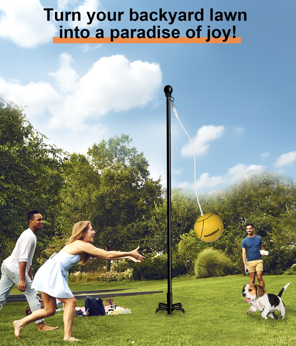 Tetherball Set with Ball Rope for Outdoor Backyard - Garbuildman Official Imagery - 8