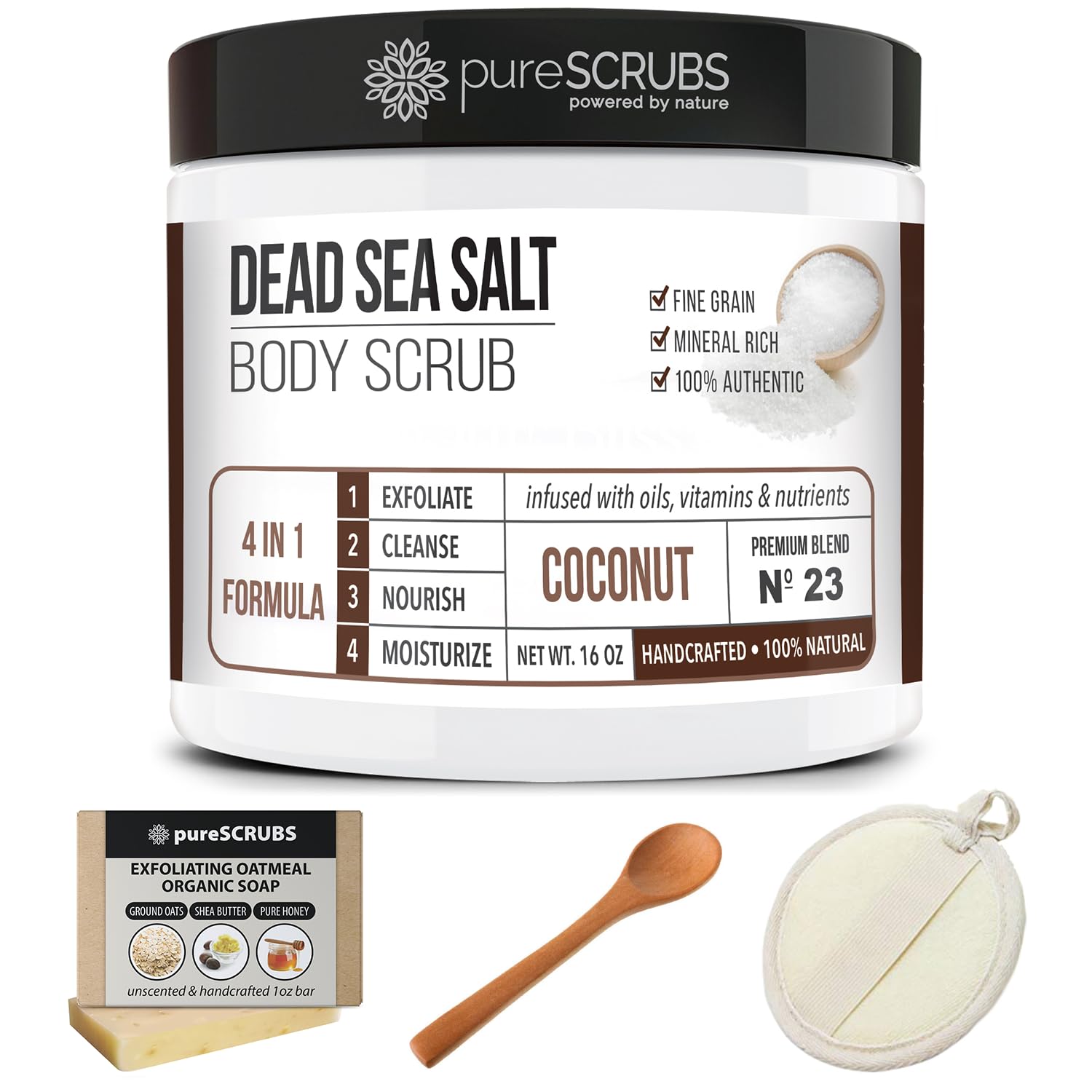 pureSCRUBS Premium Coconut Body Scrub Set, Exfoliating Dead Sea Salt Scrub - pureSCRUBS Official Product View 9