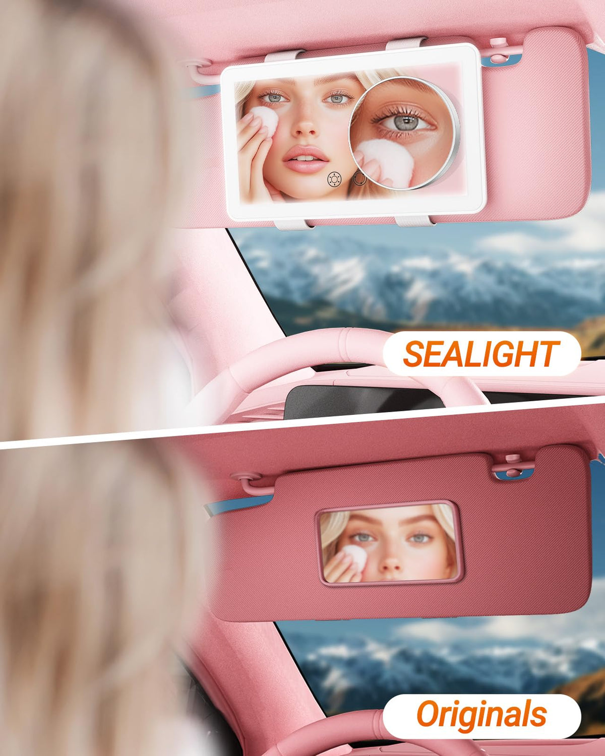 SEALIGHT Car Sun Visor Vanity Mirror 1X 3X Magnification - SEALIGHT Official Imagery - 7