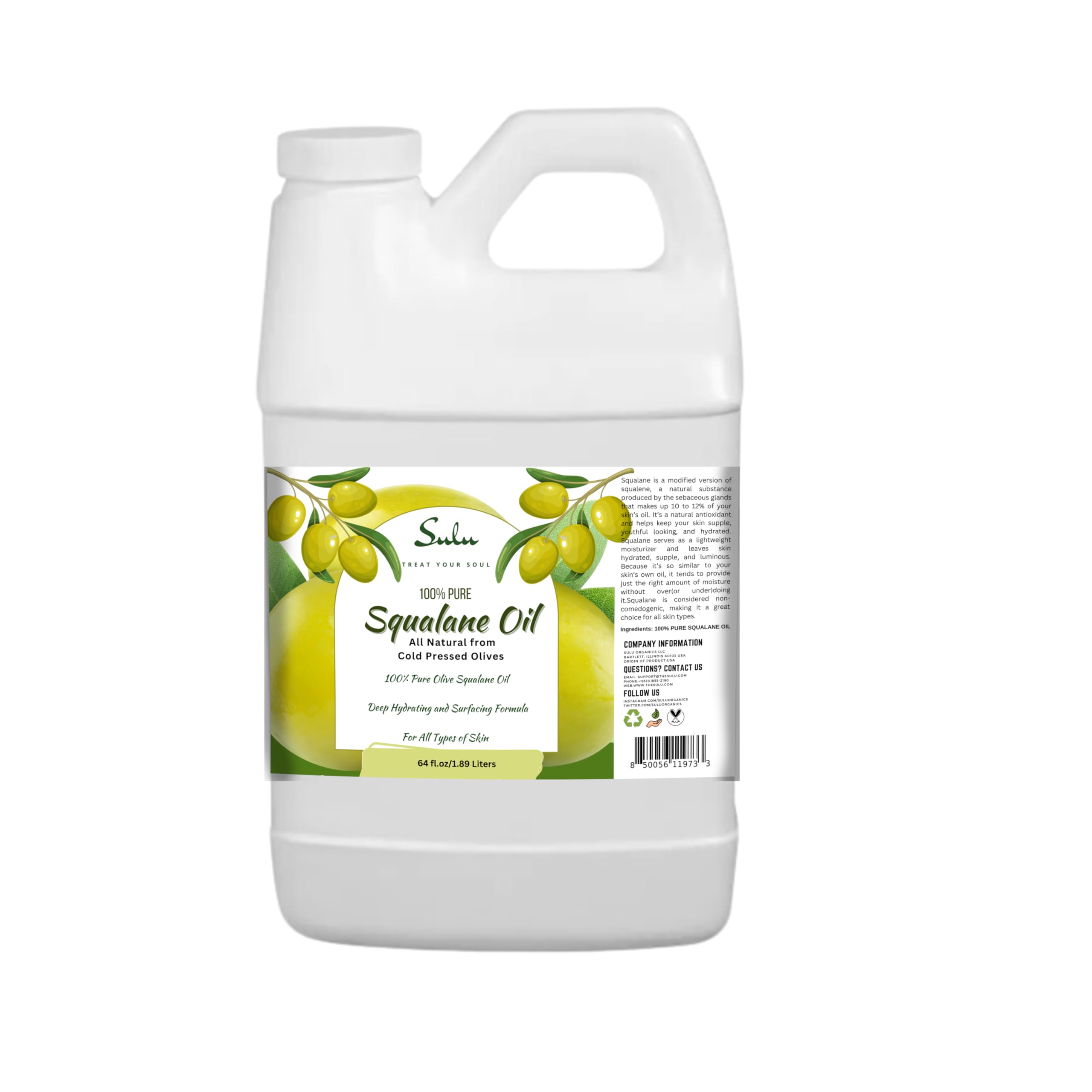 SULU ORGANICS 100% Pure Squalane Oil derived from Cold pressed Olives for Face, - SULU ORGANICS Official Product View 2
