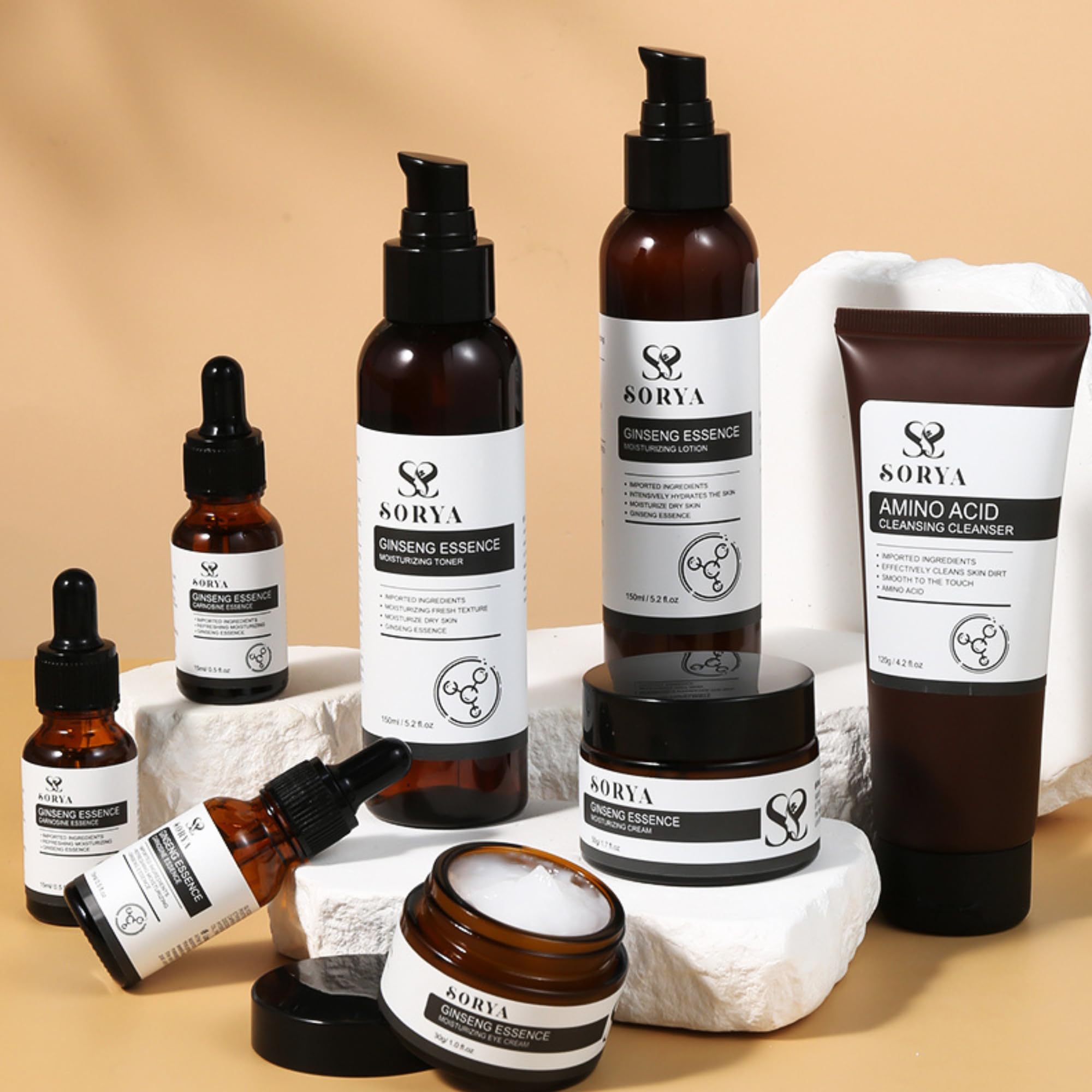 SORYA Korean Red Ginseng Skin Care Set (8-Piece) – Complete - Product Imagery