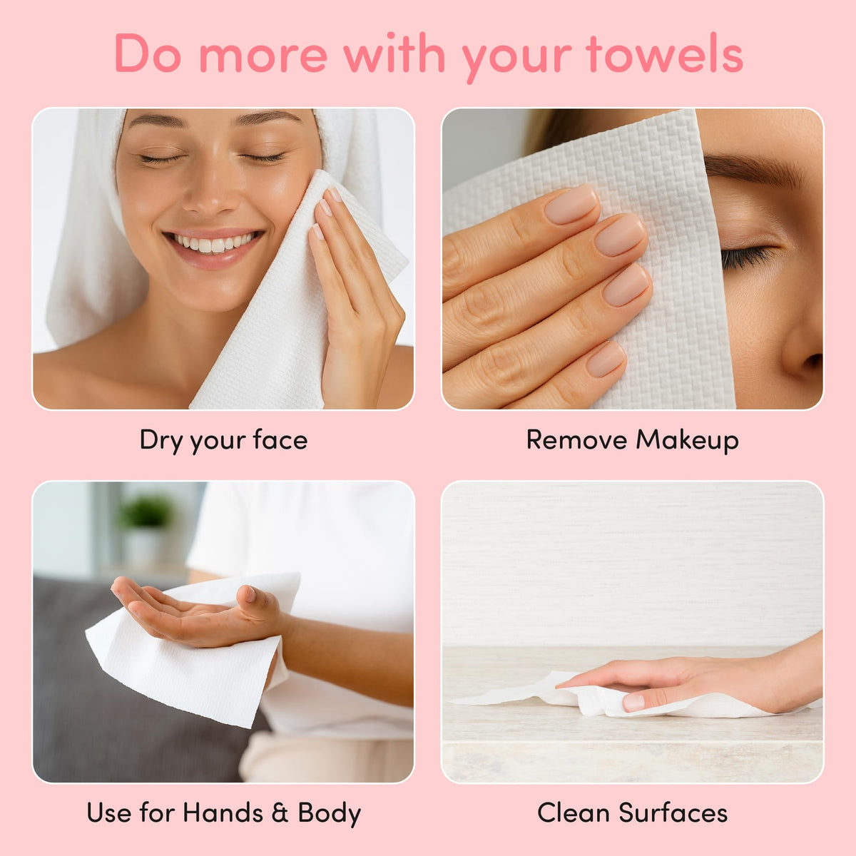 CLAT Disposable Plant Based Face Towels Ultra Soft Viscose - Éclat Official Imagery - 3