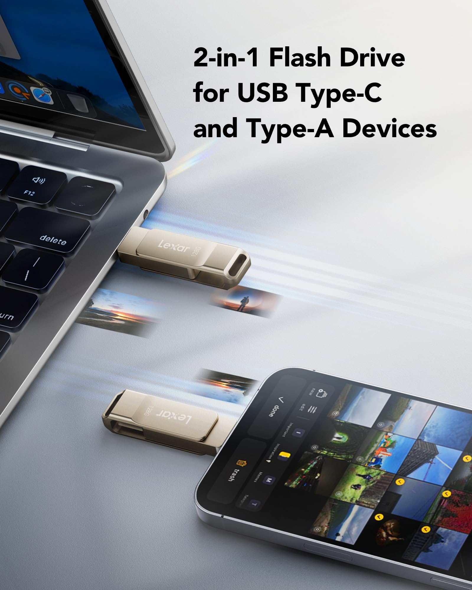 Lexar D40E 128GB Dual USB-C & USB-A Flash Drive