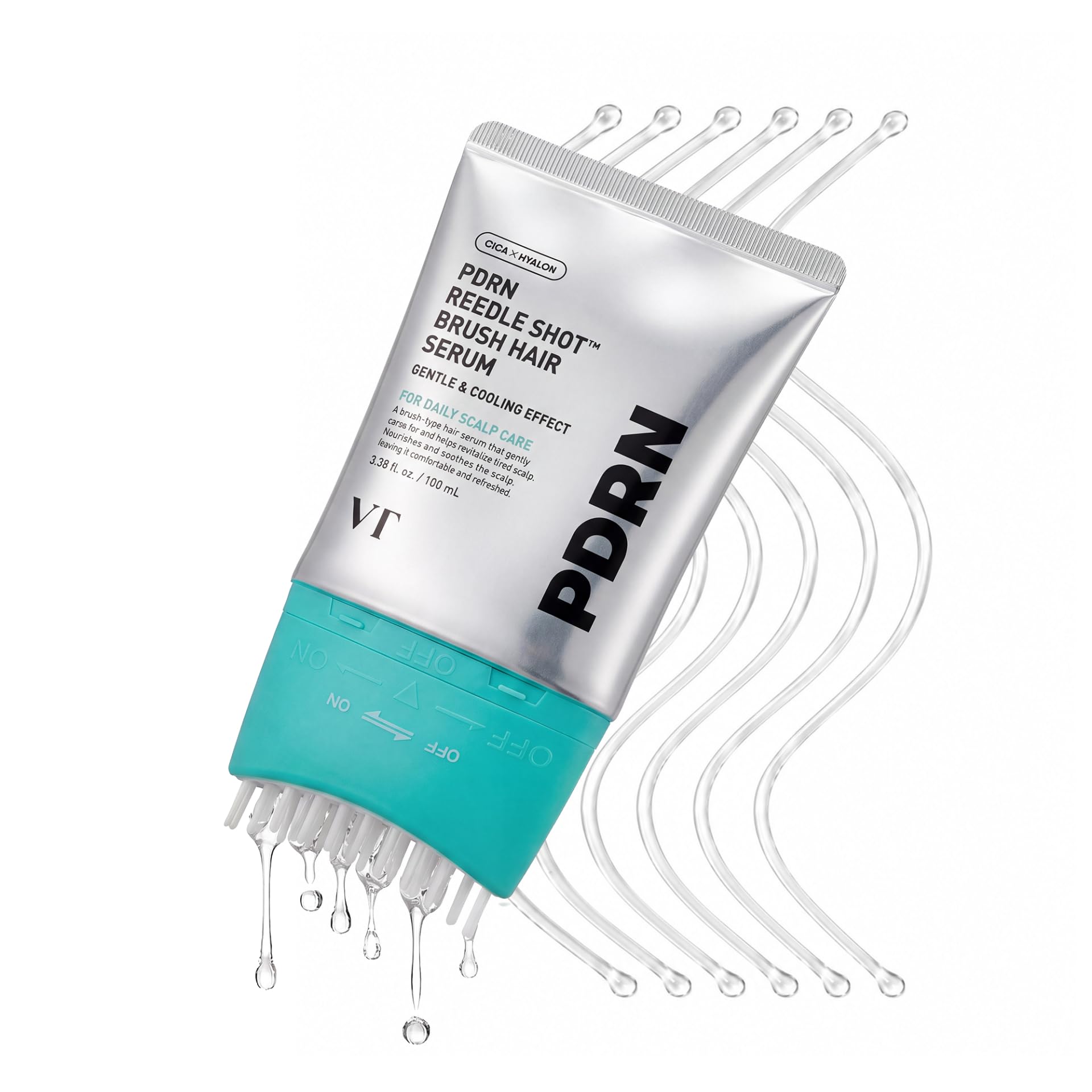VT COSMETICS PDRN Reedle Shot Brush Hair Serum Cooling - VT COSMETICS Official Imagery - 2