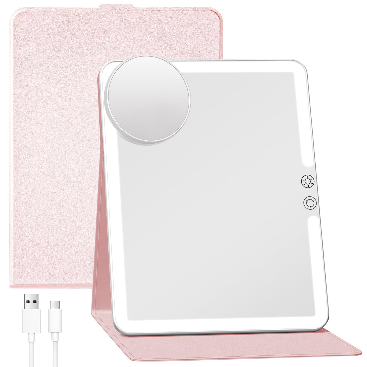 FUNTOUCH 2500mAh Large Rechargeable Travel Makeup Mirror - FUNTOUCH Official Imagery - 2