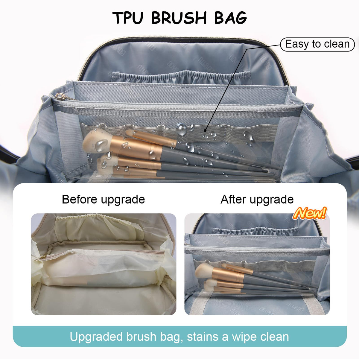 BOYATU Travel Makeup Bag Organizer 180 Open Flat 3 Pcs Make - BOYATU Official Imagery - 5