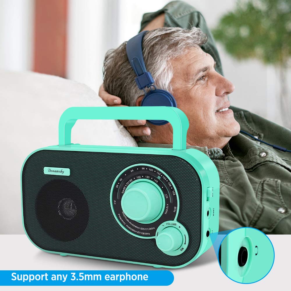 DreamSky AM FM Portable Radio – Plug-In or Battery