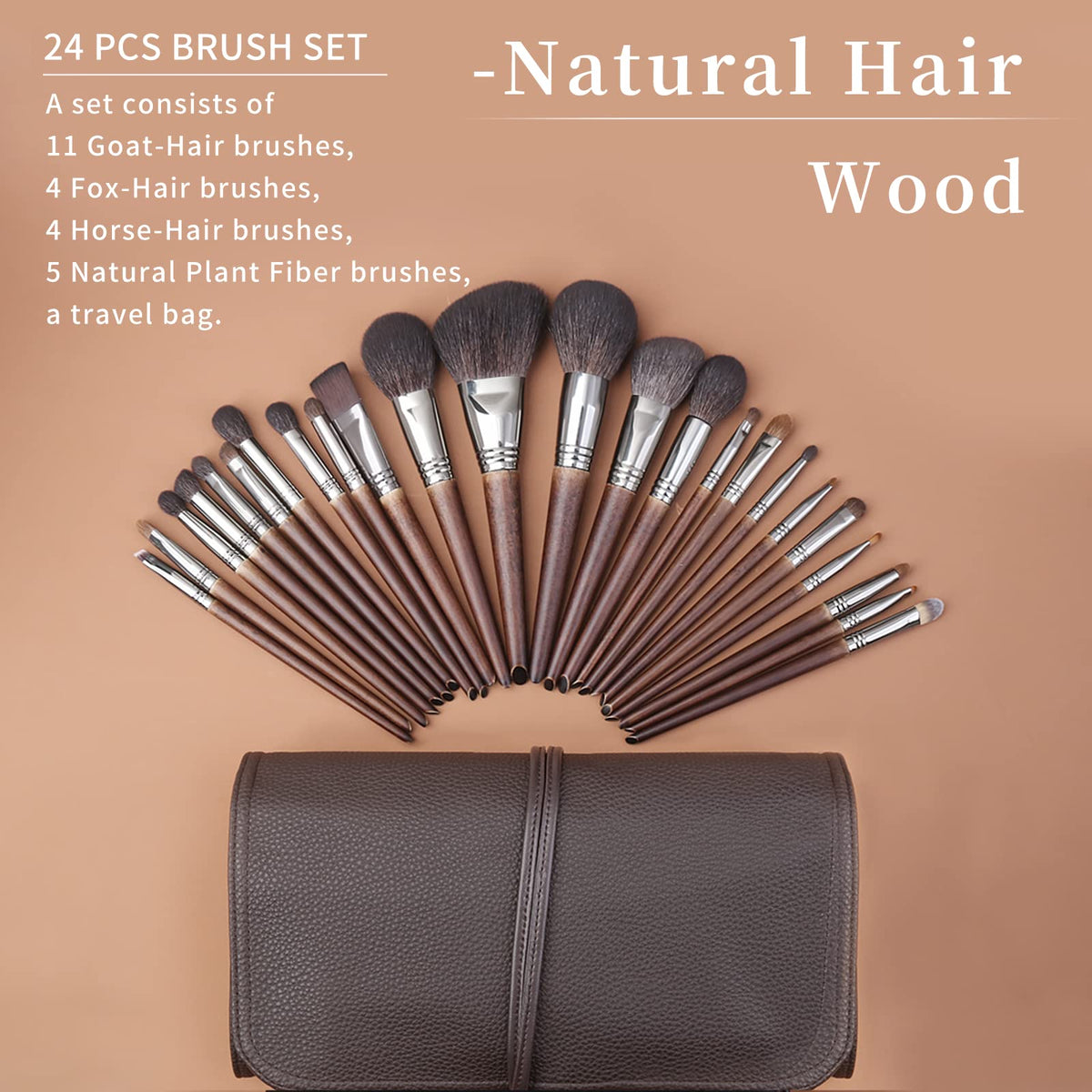 ENZO KEN Deluxe Professional Natural Goat Hair Makeup Brush - ENZO KEN Official Imagery - 3