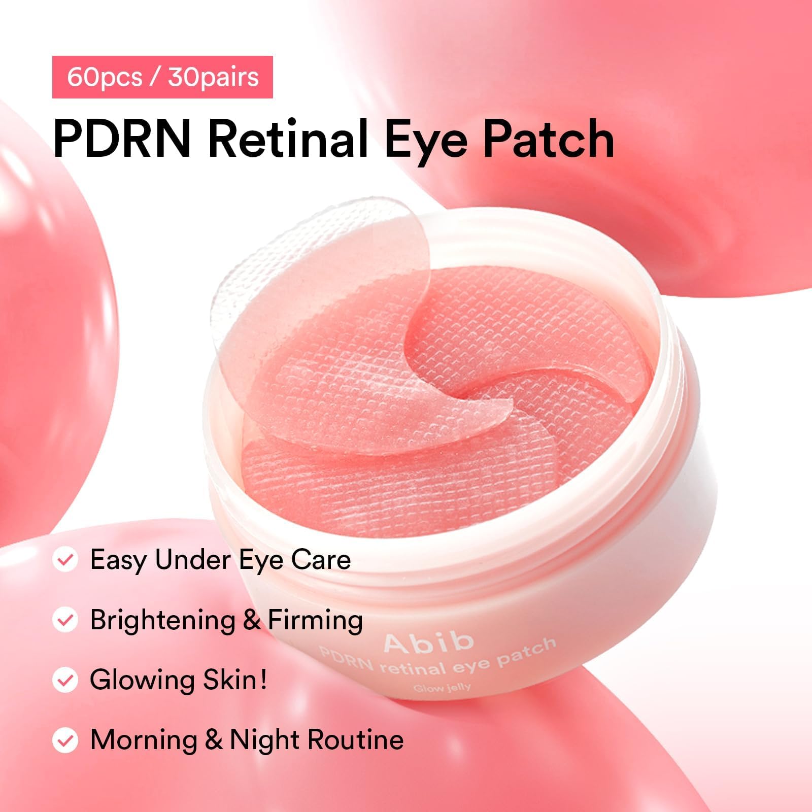 Abib PDRN Retinal Eye Patches for Rejuvenating & Puffy Eyes with Glow Jelly, Niacinamide, 60 Count, Korean Skin Care - Abib Official Product View 5