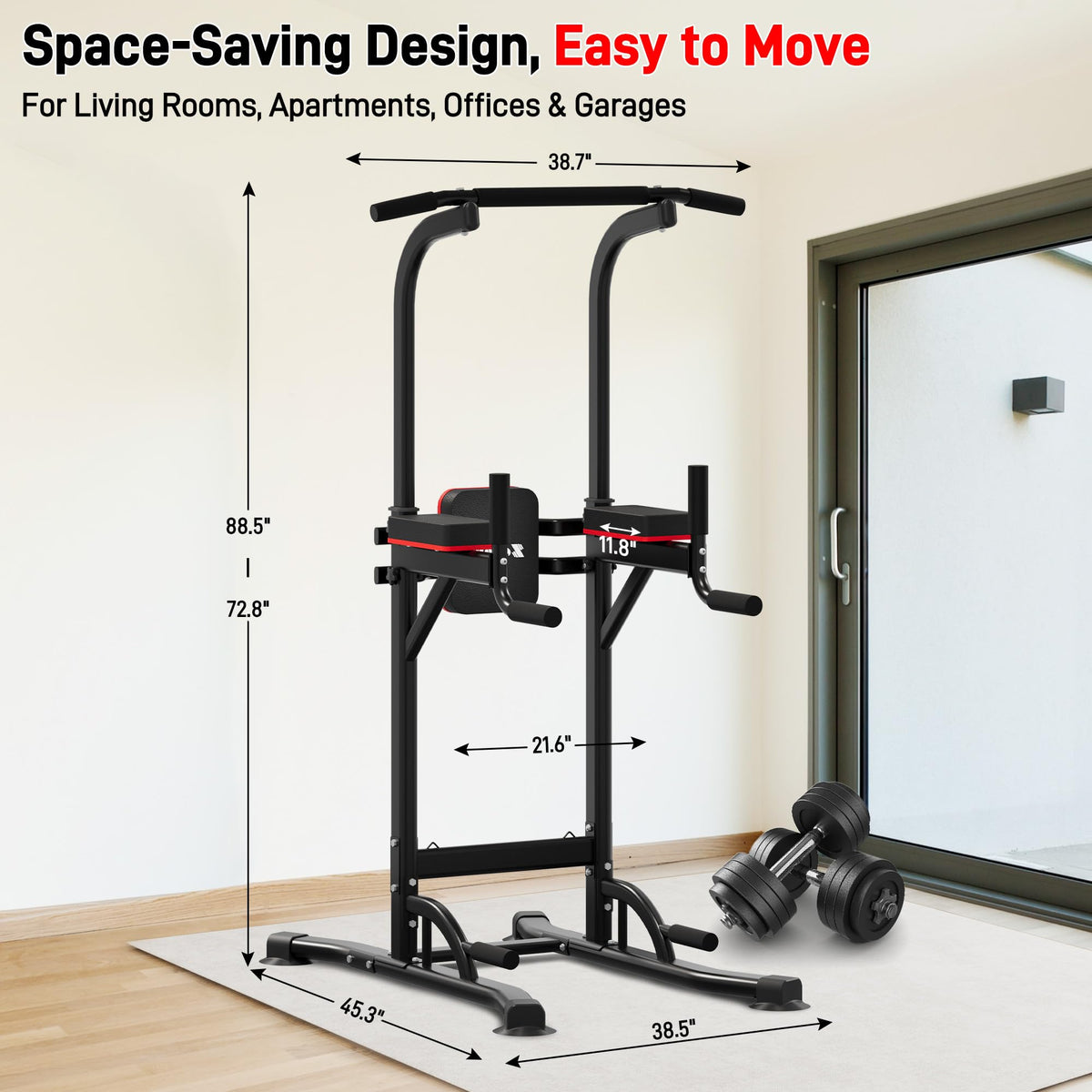 Outdoor Basic Power Tower Pull Up Bar and Dip Station for - outdoor basic Official Imagery - 8