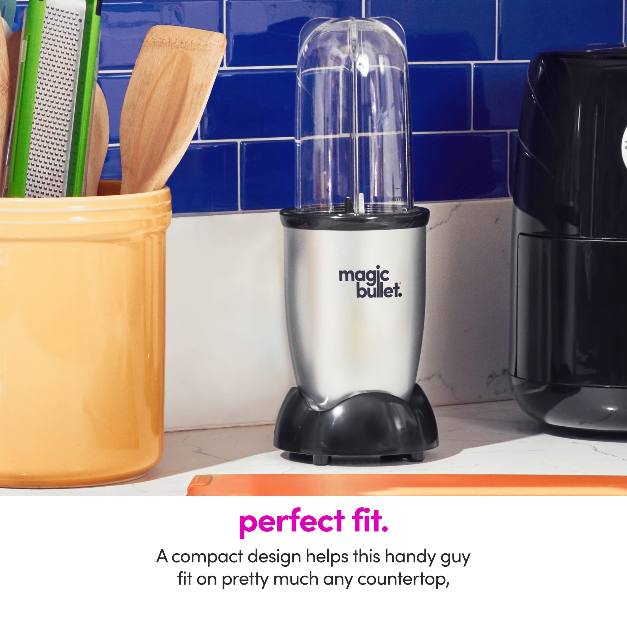 Magic Bullet Blender, Small, Silver, 11 Piece Set by Magic Bullet - Angle View 6