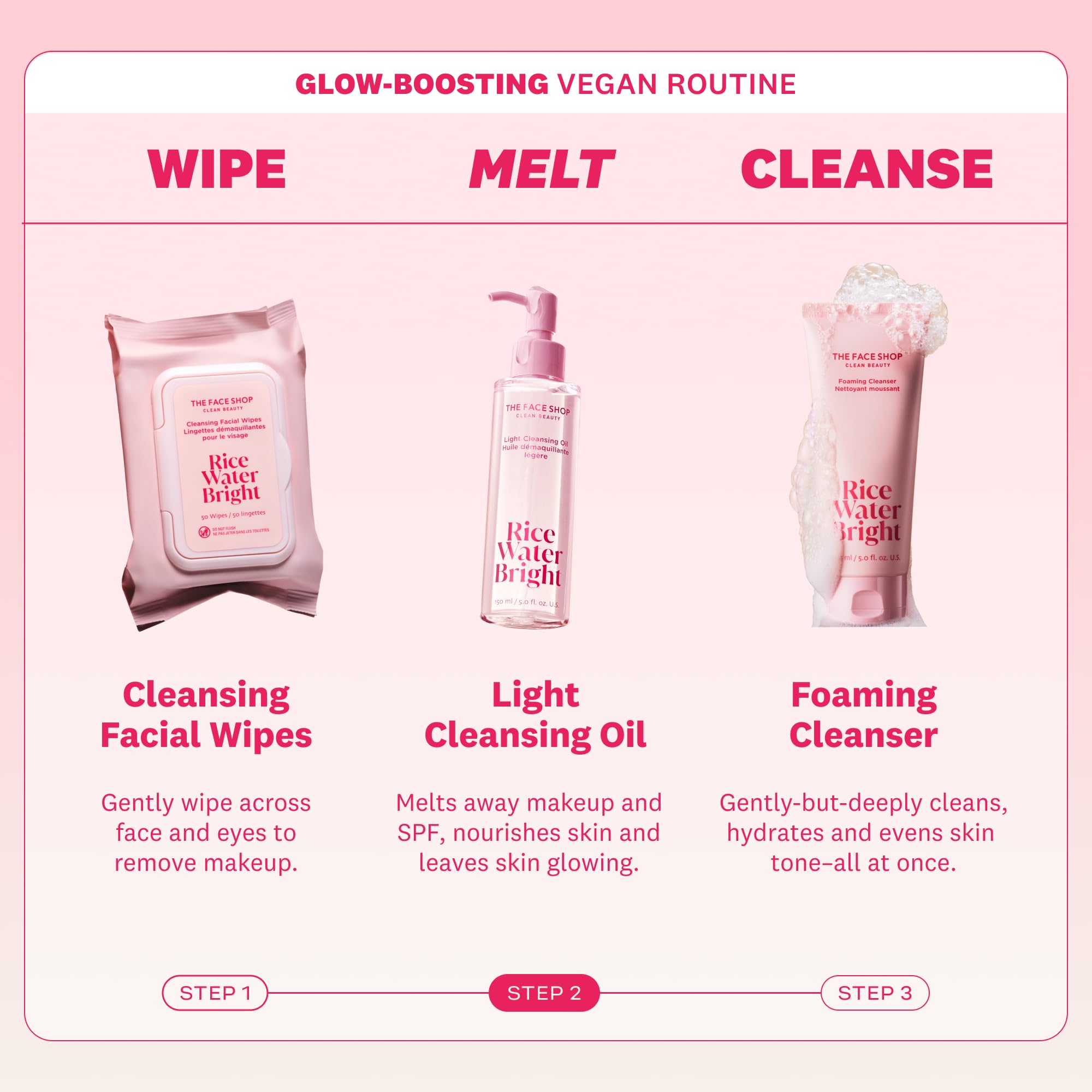 The Face Shop Rice Water Bright Light Facial Cleansing Oil, - The Face Shop