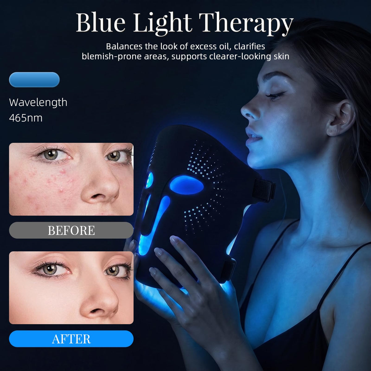 Red Light Mask Therapy for Face FDA Cleared 3 Colors Red - bubbotparty Official Imagery - 5