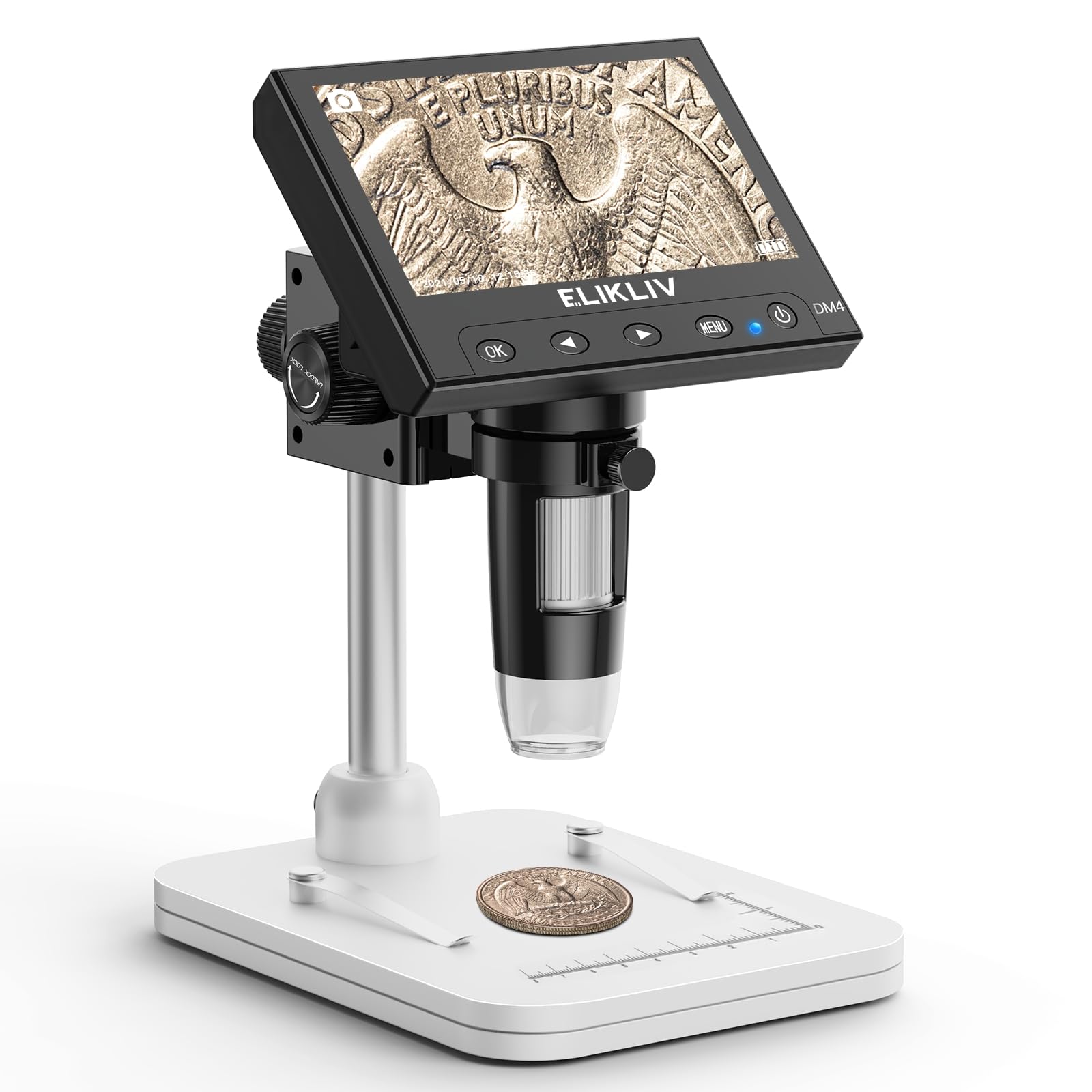 Elikliv Microscope, LCD Digital Coin Microscope 1000x, Coin Magni by Elikliv - Angle View 9