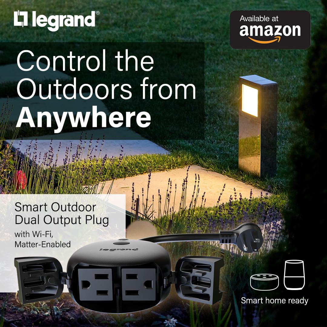 Legrand Radiant Wi Fi Matter 15 Amp Smart Dual Outdoor Plug - Legrand Official Imagery - 4