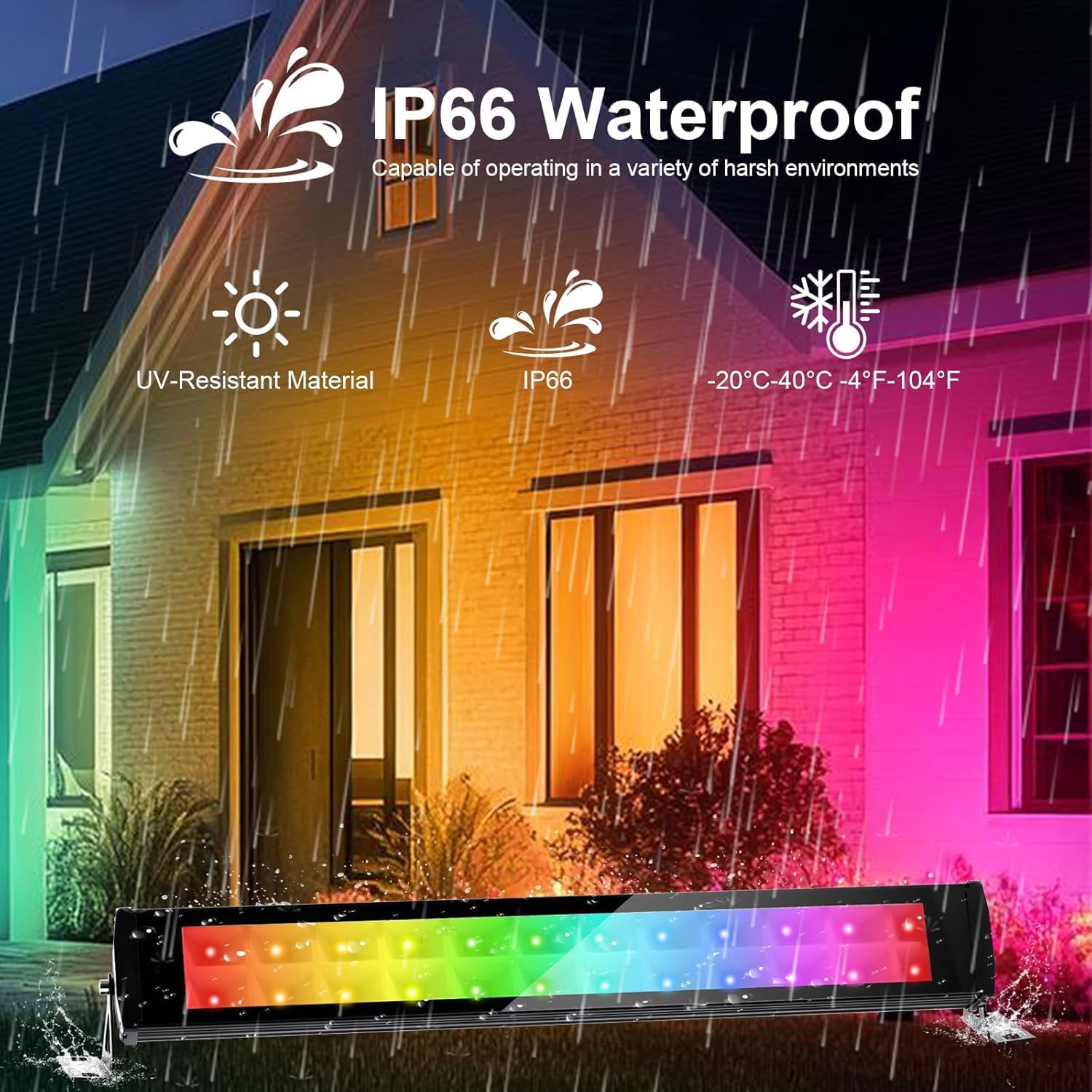 Indmird 50W 2.4G Remote Control RGB Wall Washer Light, 3000K Warm - Indmird Official Product View 6