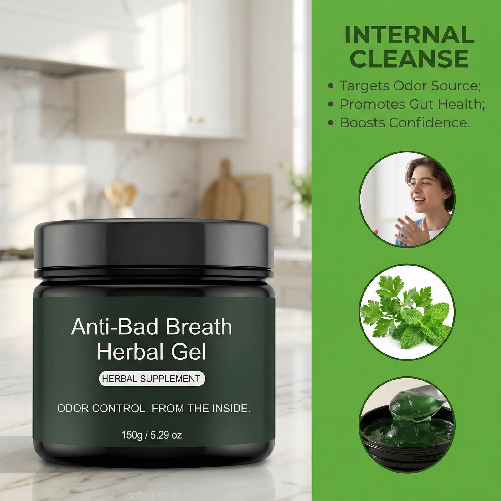WVJIGE Anti-Bad Breath Herbal Gel Supplement 1PCS