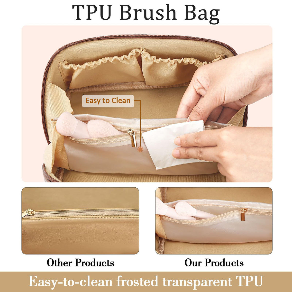 Initial Makeup Bag Personalized Gift for Women Teen Girls - CLOUDWINGS Official Imagery - 8