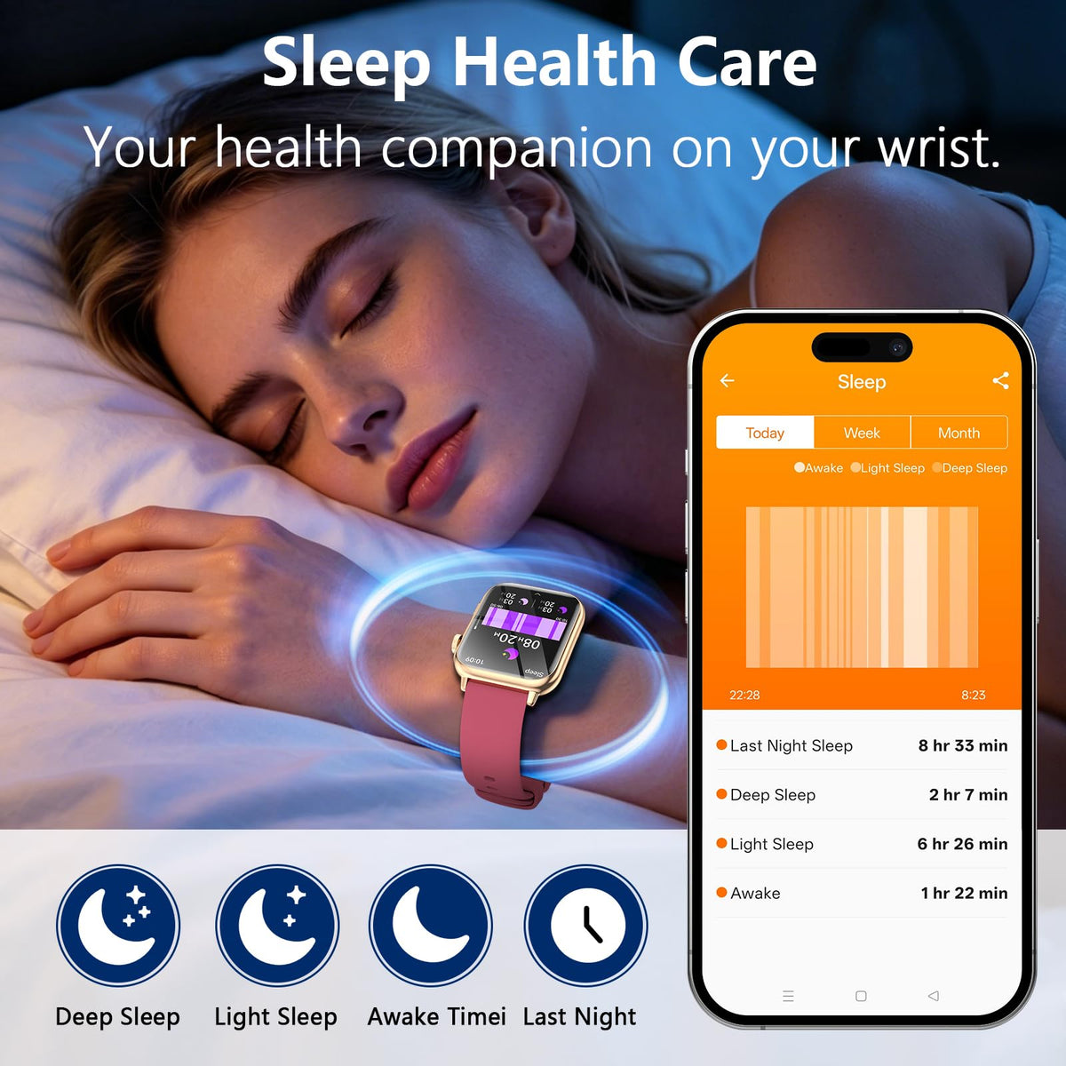 1 91 Smart Watch Fitness Tracker 3 Bands - cyanyu Official Imagery - 6