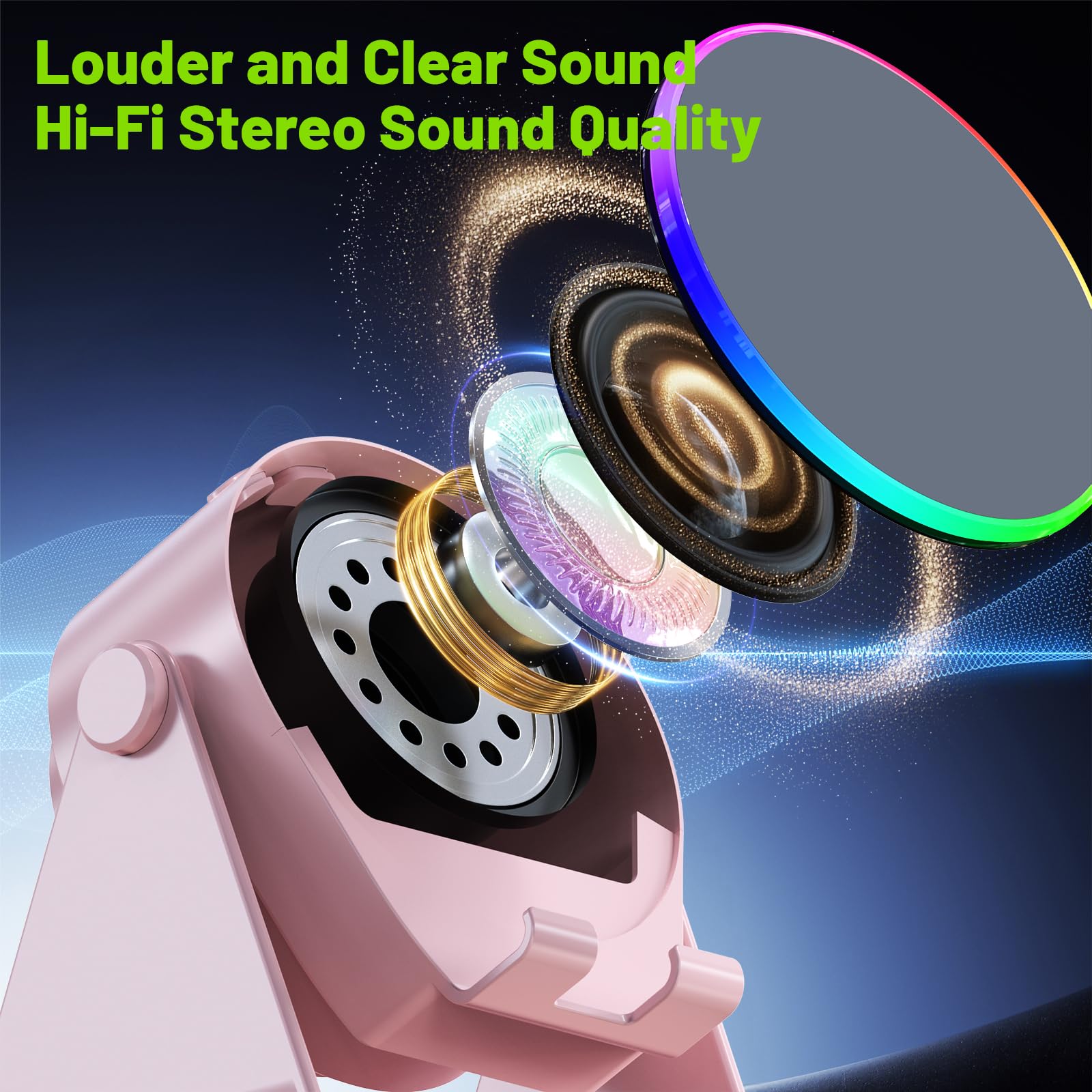 Dohelly Wireless Induction Speaker,Bluetooth Speaker with Phone Stand - Dohelly Official Product View 5